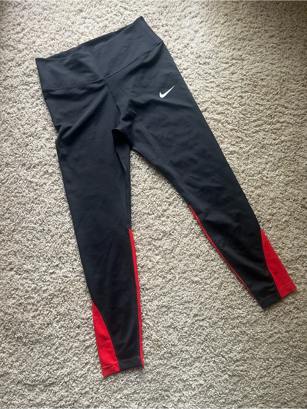 Nike Black Dri-FIT Athletic Leggings with White Logo
